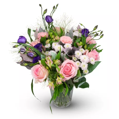 Podzimní kytice v růžových tónech